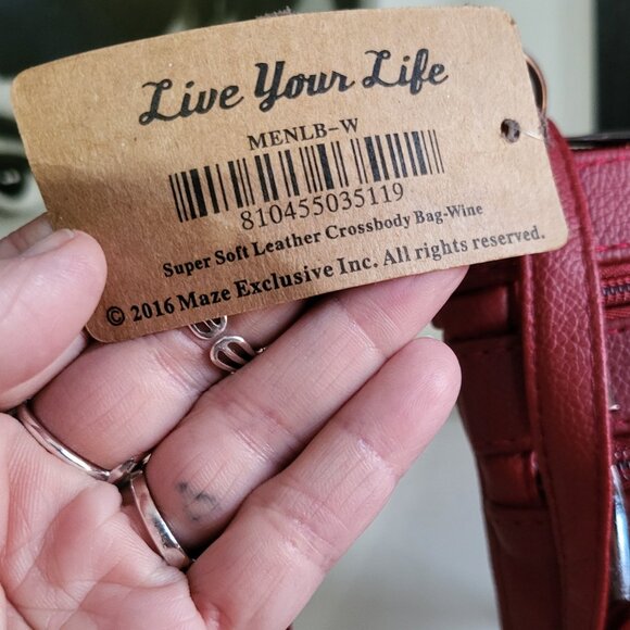NWT MAZE EXCLUSIVE GENUINE LEATHER RED CROSSBODY BAG - Picture 5 of 8